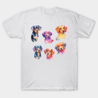 Watercolor Woofs: Vibrant Dog Sticker Pack T-Shirt